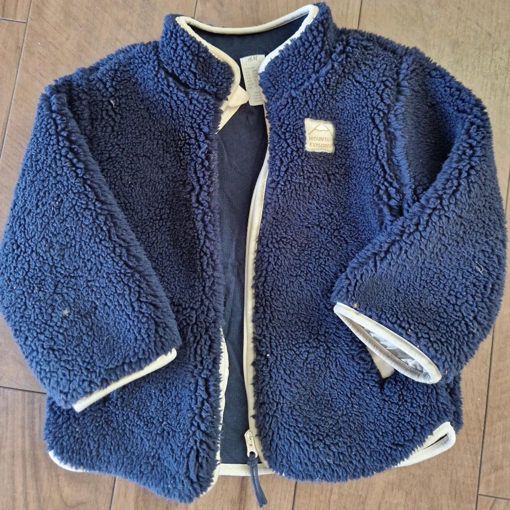 H&M Midnight Blue Fleece with Ivory Accents